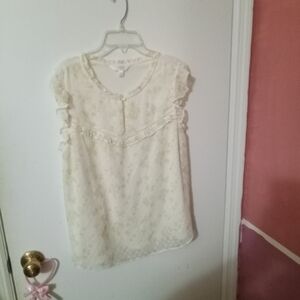 Women's Keyhole Front Light Butter Yellow Floral Sleeveless Blouse